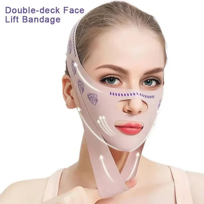 V Lifting Mask Double Chin Reducer & Elastic Face Slimming Strap