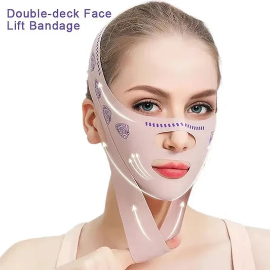 V Lifting Mask Double Chin Reducer & Elastic Face Slimming Strap