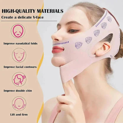 V Lifting Mask Double Chin Reducer & Elastic Face Slimming Strap