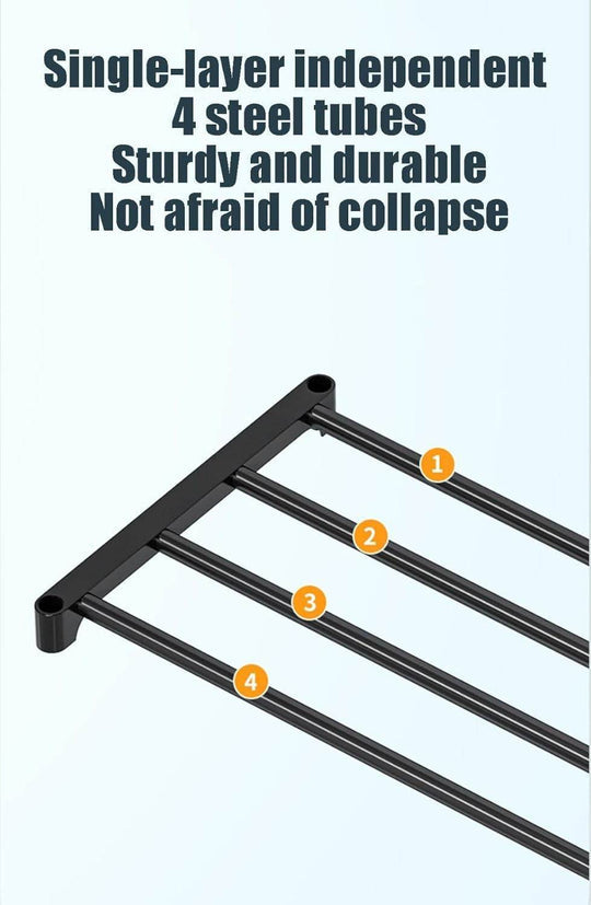 Metal Shoe Rack With Coat Hooks – Dustproof Organizer