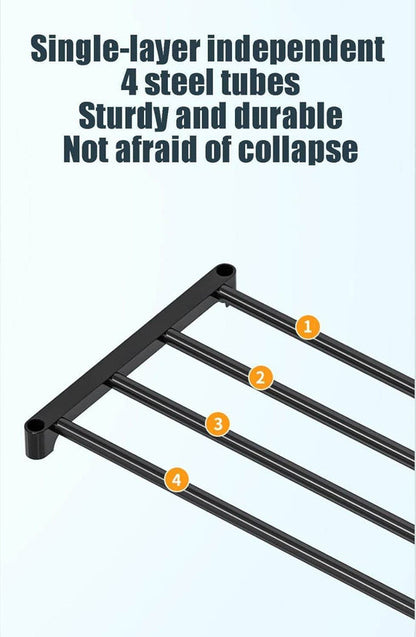 Metal Shoe Rack With Coat Hooks – Dustproof Organizer